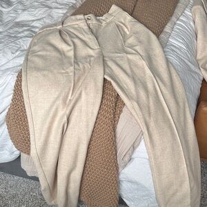 Sezane Cream Women's Trousers